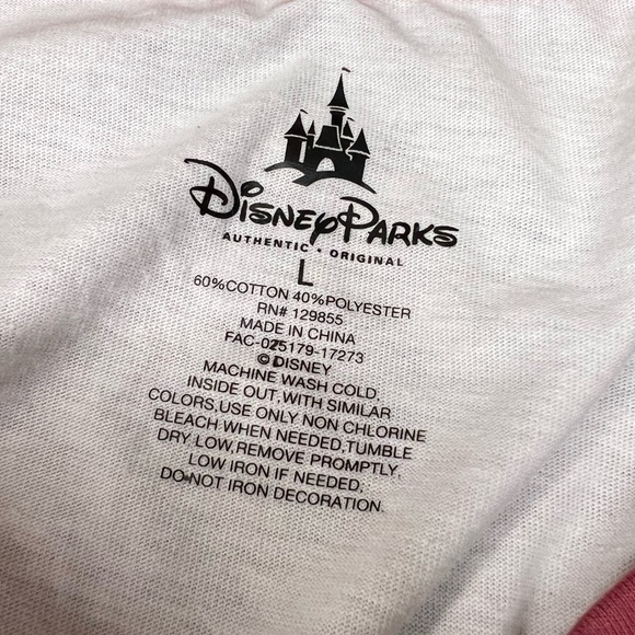 Disney Parks Women's Shirt "Vacation Mode" Cinderellas Castle Pink Raglan Tee - Picture 5 of 8